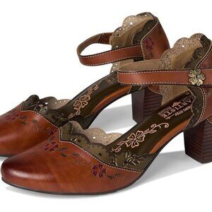 L'Artiste Aurelia SAYYES brown floral lace sandal Pump